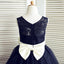 Navy Blue Tulle Lace Bowknot Sash Flower Girl Dresses, Lovely Tutu Dresses, FGS011