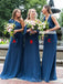 Mismatched Chiffon A-Line Simple Floor-Length Bridesmaid Dress, D1412
