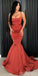 Spaghetti Straps Backless Satin Mermaid Sleeveless Long Prom Dresses, FC1430