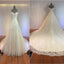 Gorgeous Off Shoulder Sweetheart Zip Up Long A-line Lace Wedding Dresses, WD0148