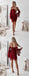 Sexy Backless Sweet Heart Mermaid Homecoming Dress, Lace Long Sleeve Homecoming Dress, D1517