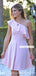 Simple One Shoulder A-line Knee-Length Homecoming Dress, FC1556