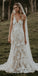Lace Sleeveless V-neck Backless Long Mermaid Wedding Dresses, FC1862