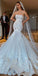 Luxury Lace Mermaid Backless Applique Straight Neckline Wedding Dresses, FC1925