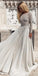 Long Sleeve Chiffon Backless A-Line Beaded Prom Dresses, FC1931