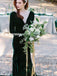 Long Sleeve Velvet V-neck Mermaid Backless Bridesmaid Dress, FC2049