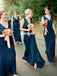 Sheath V-neck Sleeveless Floor-Length Backless Bridesmaid Dress, FC2052