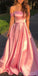 Off Shoulder Straight Neckline A-Line Backless Prom Dresses, FC2100
