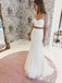 Two Pieces Lace Mermaid Short Sleeve Satin Wedding Dresses, FC2147
