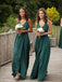 Elegant A-line V-neck Slit Backless Jersey Bridesmaid Dress, FC2158