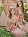 Mismatched Sequin Top Bridesmaid Dress, Chiffon Floor-Length Bridesmaid Dress, D220