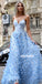 Charming Spaghetti Straps Jersey A-Line Backless Lace Prom Dresses, FC2354
