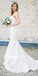 Charming Mermaid Backless Satin Long Beaded Wedding Dresses, FC2361