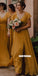 Honest A-line Chiffon V-neck Simple Slit  Bridesmaid Dress, FC2374