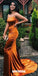 Spaghetti Straps Silk Elastic Satin Mermaid Charming Backless Prom Dresses, FC2385