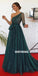 Charming One-Shoulder Long Sleeve A-line Sparkly tulle Prom Dresses, FC2387