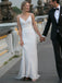 Sparkly Mermaid Sequin Backless V-neck Wedding Dresses, FC2441