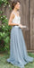 Two Pieces Tulle A-line Simple Designed Jersey Sleeveless Bridesmaid Dress, FC2509