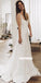 Charming A-line Square Neckline Lace Backless Wedding Dresses, FC2682