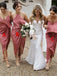Simple Mismatched Backless High-low Chiffon Bridesmaid Dress, FC2683