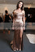 Off Shoulder Gorgeous Sheath Backless Sexy Slit Prom Dress, FC287