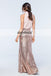 Chiffon Sleeveless Bridesmaid Dress, Mermaid Sequin Bridesmaid Dress, D319