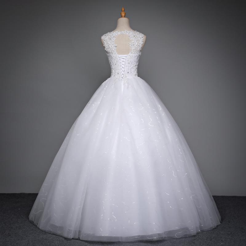 Long Wedding Dress, High Quality Open-Back Wedding Dress, Lace Bridal Dress, Tulle Wedding Dress, Sleeveless Wedding Dress, Sequin Wedding Dress, LB0336