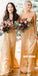 Spaghetti Straps A-line Cross Back V-neck Bridesmaid Dress, FC3841