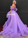 Beautiful Off Shoulder A-line Organza High-low Backless Prom Dresses, FC4150