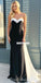 Sweetheart Mermaid Sleeveless Black&White Backless Prom Dresses, FC4233