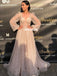 Sparkly A-line Long Sleeves Tulle Charming Prom Dresses, FC4242