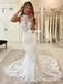Sexy Mermaid Lace Sleeveless Open-Back Wedding Dresses, FC4311
