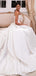 Honest A-line Satin Straight Neckline Backless Wedding Dresses, FC4320