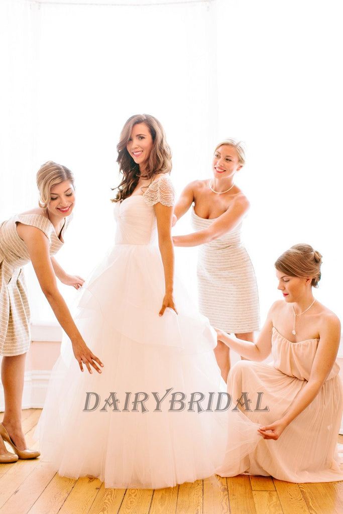 Sweet Heart Wedding Dress, Tulle Wedding Dress, Charming Bridal Dress, Beaded Wedding Dress, D44