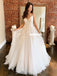 Gorgeous Spahetti Straps A-line Lace top Tulle Wedding Dress, FC4649
