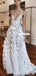 Charming Lace Deep V-neck Sexy A-line Sleeveless Wedding Dress, FC4723