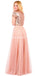 Two Pieces Sequin Top Bridesmaid Dress, Tulle Floor-Length Bridesmaid Dress, D494