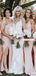 Stunning Mermaid One-Shouder Sexy Backless Slit Long Bridesmaid Dress, FC5152