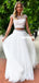 Elegant A-line Round Neck Tulle Backless Beaded Two Pieces Prom Dress, FC5239