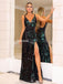 Gorgeous Mermaid Sequin Sexy Backless Side Slit Long Prom Dresses, FC5417