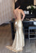 Long Prom Dresses, Sequin Prom Dresses, Mermaid Party Dresses, Golden Evening Dresses, V-Neck Prom Dress, Backless Prom Dress, Sexy Prom Dress, LB0577
