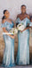 Off Shoulder Charming Spaghetti Straps Sequin Sparkle Mermaid Bridesmaid Dress, FC5802