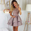 Satin Sleeveless New Arrival Homecoming Dress, Sequin A-Line Homecoming Dress, D58