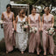 V-Neck Pleated Bridesmaid Dress, Soft Satin V-Back Bridesmaid Dress, D594