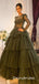 Honest Long Sleeve A-line Tulle Floor-length Prom Dresses, FC6324