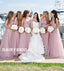Simple Sweet Heart Bridesmaid Dress, Long Tulle Backless Floor-Length Cheap Bridesmaid Dress, D651