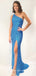 Sparkle Mermaid One-Shoulder Sexy Slit Long Prom Dresses, FC6524