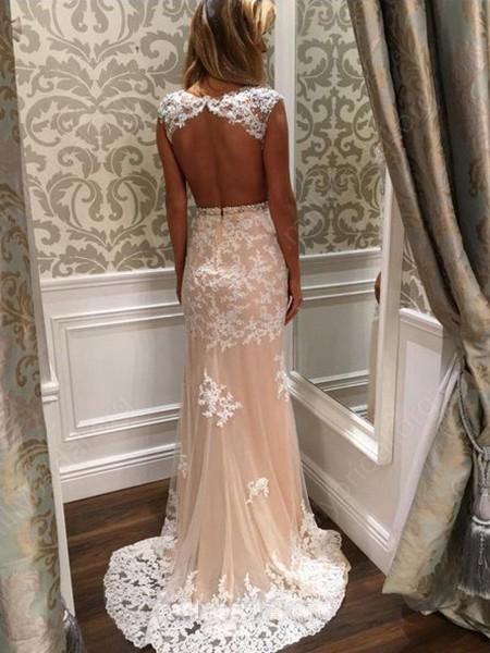 Long Prom Dress, Backless Prom Dress, Lace Prom Dress, Mermaid Prom Dress, Beading Prom Dress, Applique Prom Dress, Party Dresses, Evening Dresses, LB0689