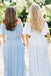 Long Off Shoulder Chiffon Bridesmaid Dress, Simple Design Floor-Length Bridesmaid Dress, LB0690