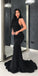 Luxury Black Mermaid Beaded Sexy Backless Halter Prom Dresses, FC780